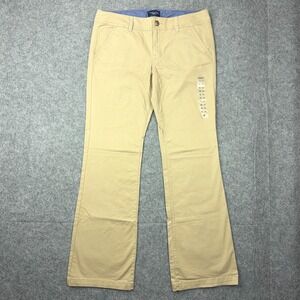 American Eagle Pants Womens 12 Long Tan Khaki Kick Boot Cut Stretch Casual NEW